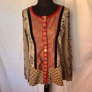 Vintage Lulu H Tatto Sleeve Cardigan | Size Medium/Large